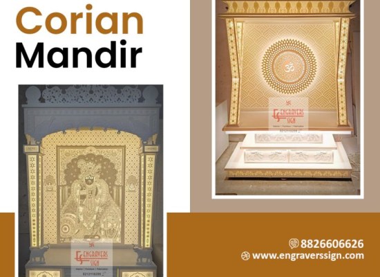 Elegant Corian Mandirs crafted for homes and sacred spaces